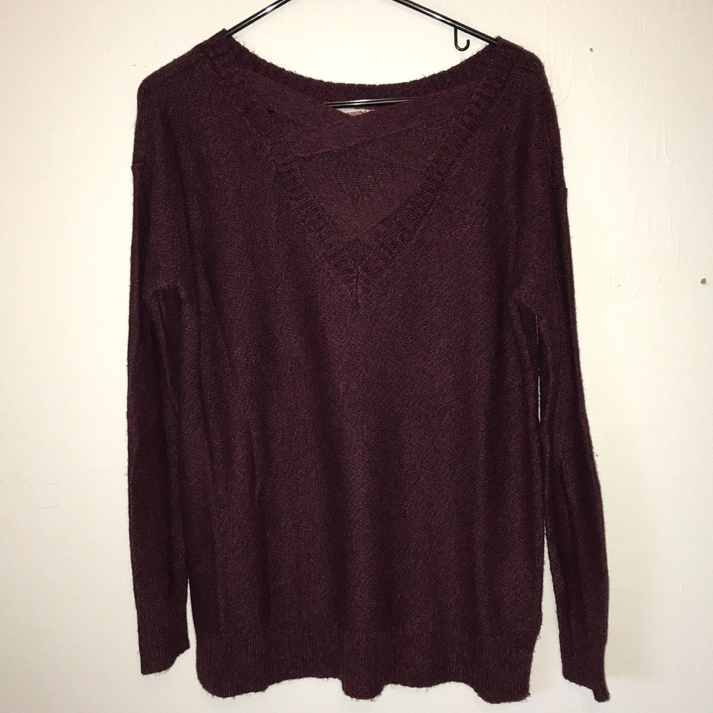 Maroon Criss-Crossed Sweater